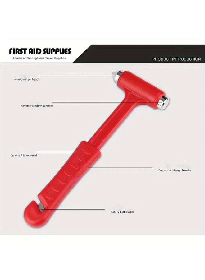 2 In 1 Emergency Car Safety Hammer Seatbelt Cutter And Window Breaker Red Silicone 1pc - Image 5